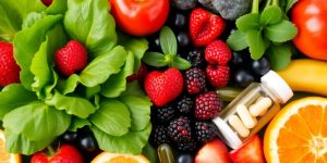 Colorful fruits and vegetables promoting natural weight loss.