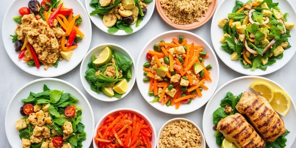 Colorful dishes showcasing healthy ingredients for diabetes management.