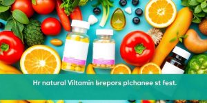 Colorful vitamins and natural foods for insulin resistance health.