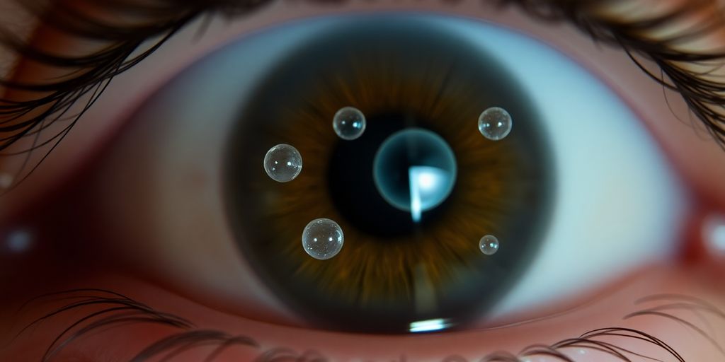 Eye with floaters, blurred vision